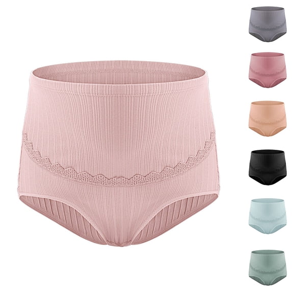 Paiwinds Women‘s Maternity Underwear - High Waist Pregnancy Panties with Soft Stretch, Adjustable Comfort for Growing Belly, Lace Detail for Style