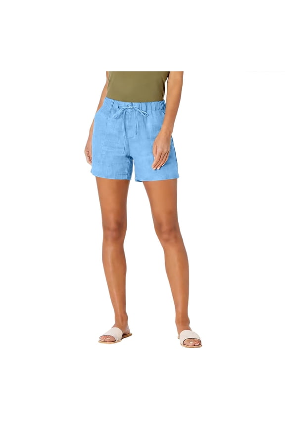 Women's Multi Colored Drawstring Shorts with Oversized Patch Pockets, Loose Fit Casual Summer Shorts, Comfortable Polyester, Multiple Colors.