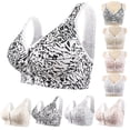 thumbnail image 1 of Paiwinds Women's Front Closure Bra - Wirefree Printed Comfort Bra with Wide Straps, Everyday Leisure Underwear for Daily Wear, 1 of 9