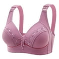 thumbnail image 1 of Paiwinds T-Shirt Bras for Women Wirefree Full Coverage Embroidered Lace Bow Pendant Side Support Underwear, 1 of 7