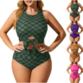 thumbnail image 1 of Paiwinds Women's Plus Size Bandage Camisole Bikini Set Two Piece Swimsuit with Cover Up Skirt Beach Casual Fashionable Bathing Suit for Women Summer Vacation, 1 of 4