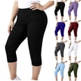 thumbnail image 1 of Paiwinds Women's Plus Size High Waist 7/8 Yoga Pants Knitted Rib Tummy Control Running Leggings, 1 of 9