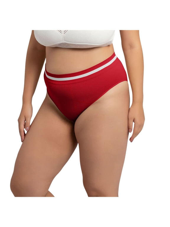 Women‘s Plus Size High Waist Cotton Briefs - Seamless Full Coverage Postpartum Underwear with No Ride-Up Design and Double-Layer Waistband