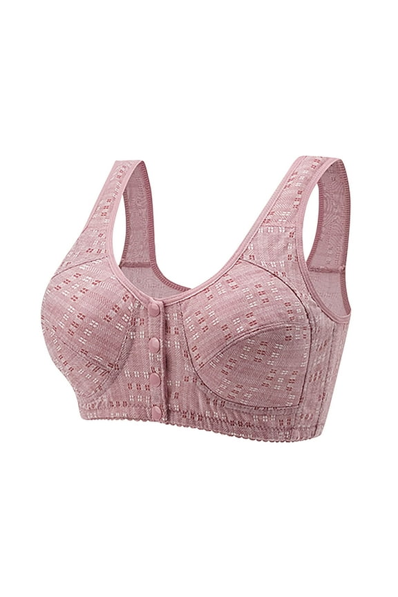 Women's Plus Size No Underwire Front Button Bra, Wide Straps and Supportive Back for Comfort, Ideal for Daily Wear, Lounging and Sleep
