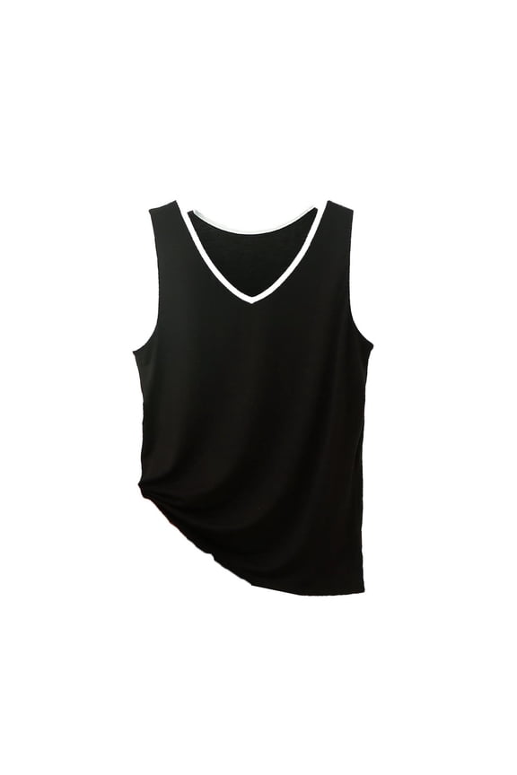 Women's Plus Size Round Neck Sleeveless Modal Cotton Polyester Solid Color Casual Tank Top 2026 Fashion Trendy Lightweight Breathable Comfortable Everyday Blouse