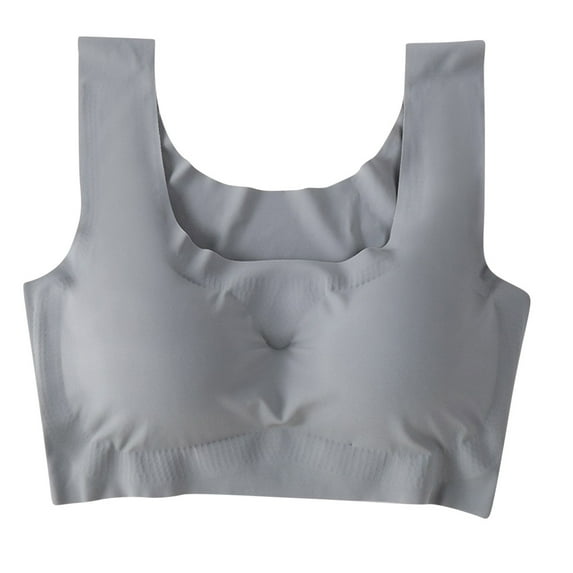 Paiwinds Women's Plus Size Soft Ice Silk Seamless Bra, Lightweight Everyday Essential with Barely-There Feel, Breathable for Casual or Sports Wear
