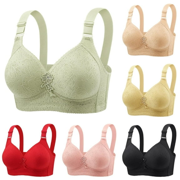 Paiwinds Women's Printed Mesh Bra - Dual Straps No Underwire Breathable Support for Large Size Daily Wear