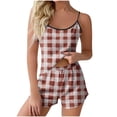 thumbnail image 1 of Paiwinds Women's Pajama Set - Printed Sleeveless Camisole & Elastic Shorts with V-Neck Design, Stretchy Summer Sleepwear, 1 of 5