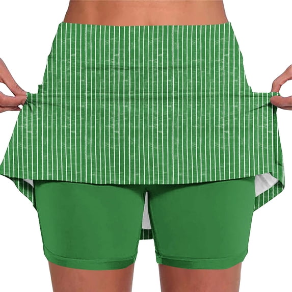 Paiwinds Women's Printing Shorts Lightweight High Waist Skinny Joggers with Pockets, Stretchy Polyester Spandex, Casual Shorts, Stripes Pattern.