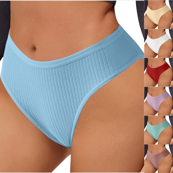 Paiwinds Women's Ribbed Low-rise Briefs - Stretchy & Breathable Nylon Spandex Hipster Underwear for a Alluring Sporty Look, Comfortable Casual Panties