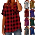 thumbnail image 1 of Paiwinds Women's Round Neck Short Sleeve Loose Fit Button Down Polyester Cotton Solid Color Casual Work Top 2026 Fashion Trendy Lightweight Breathable Comfortable Everyday, 1 of 9
