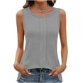thumbnail image 1 of Paiwinds Women's Round Neck Sleeveless Loose Fit Tank Top Casual Solid Color Blouse Soft Polyester Spandex, 1 of 8