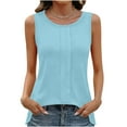 thumbnail image 1 of Paiwinds Women's Round Neck Sleeveless Loose Fit Tank Top Casual Solid Color Blouse Soft Polyester Spandex, 1 of 9