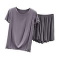 thumbnail image 1 of Paiwinds Ruffle Pajama Set for Women - Short Sleeve Top & High-Waist Shorts with Cute Design, Stylish Loungewear for Summer, 1 of 3