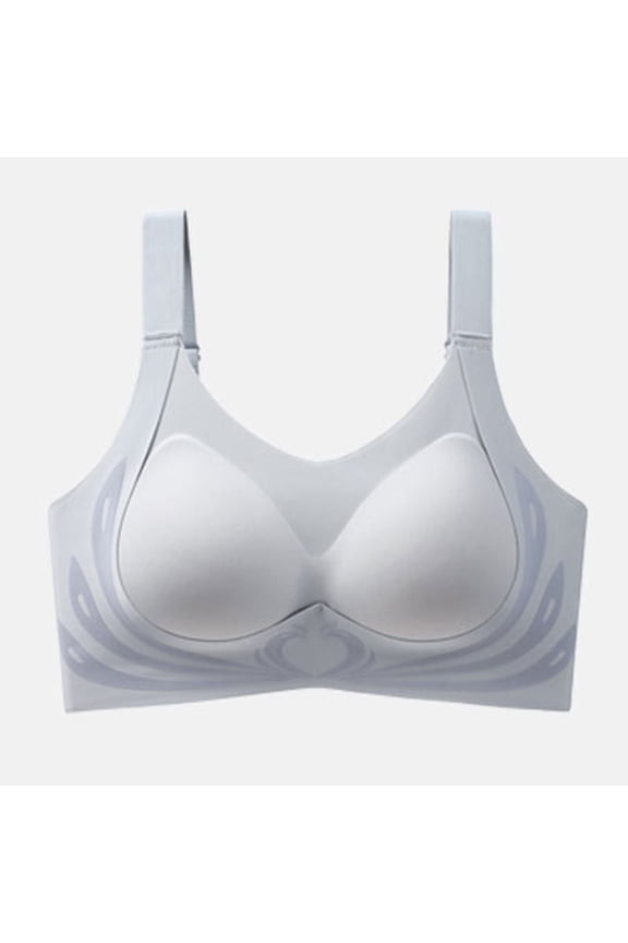 Full Coverage Wireless Bra for Women with High Side Panels Heart Embossed Bralette No Underwire Supportive Everyday Bra for Fuller Bust