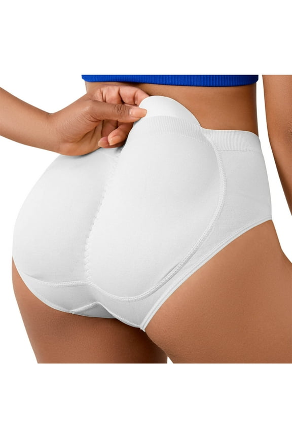 Womenâs Shapewear Briefs with Removable Hip Pad, Tummy Control & Butt Lifting, Solid Color Comfortable Panties, Size S-4XL