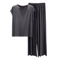 thumbnail image 1 of Paiwinds Women's Short Sleeve Pajama Set Solid Color Modal Cotton Blend Loose Fit Summer Sleepwear, Sizes M-XXL, 1 of 5
