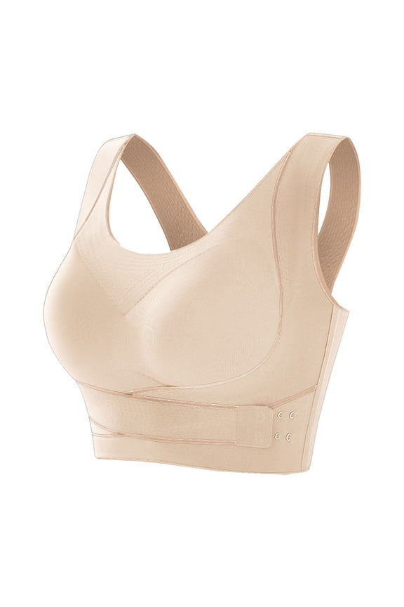 Women's Side Buckle Yoga Bra - Cross Back Seamless Wireless Comfortable Traceless Bra for Daily Wear, Multiple Colors, Sizes M-3XL