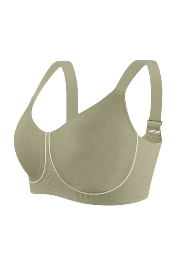 Women's Sling Seamless Bra with Removable Pads, Wirefree Full Coverage Lift & Support Everyday Bra, Solid Color