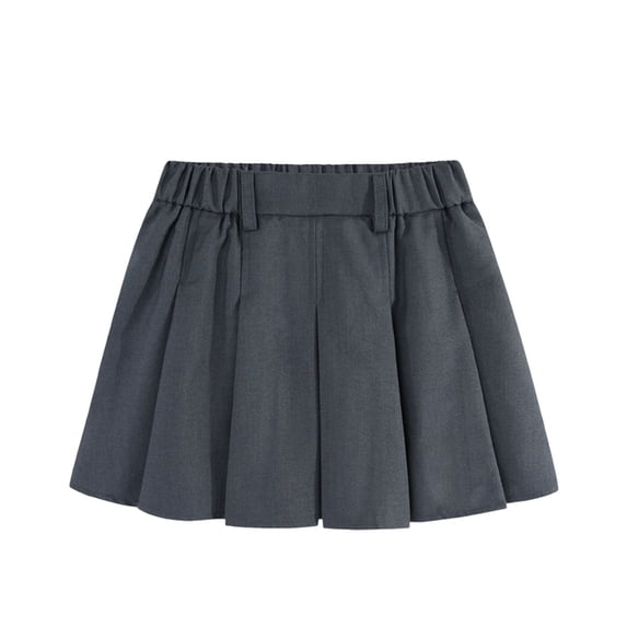 Paiwinds Women's Solid Color A-Line Cake Midi Skirt with Elastic High Waist and Pockets, Loose Comfortable Flowy Design, Soft Nylon Spandex for Casual