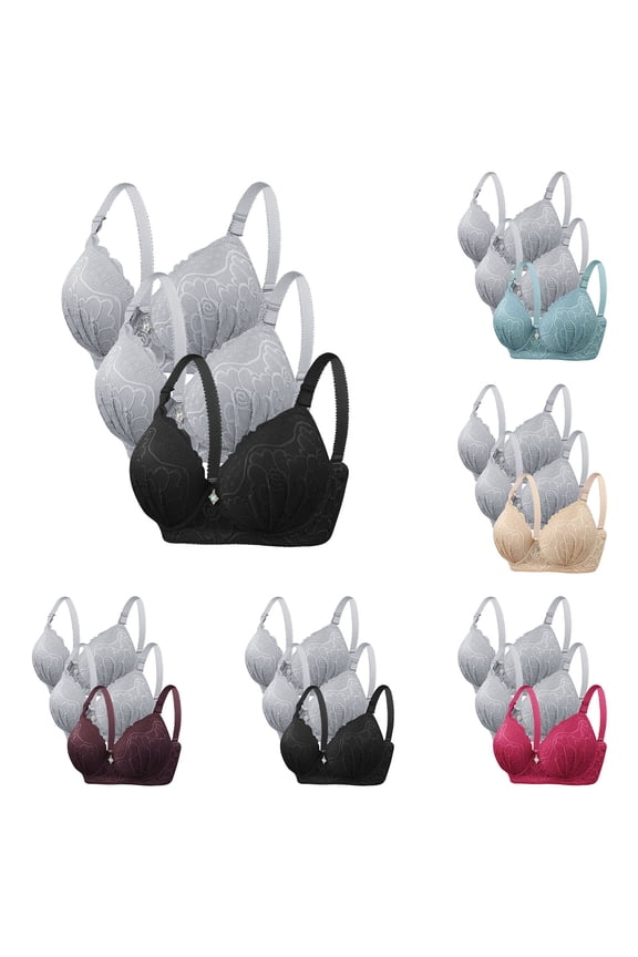 Women's Solid Color Underwire D-Cup Bra for Fuller Figures, Supportive Gathering and Sleek Look with Thin Cup Design, Perfect for Everyday Confidence and Comfort