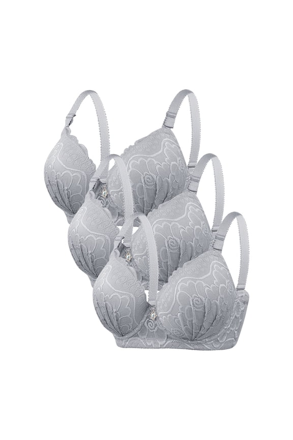 Women's Solid Color Underwire D-Cup Bra for Fuller Figures, Supportive Gathering and Sleek Look with Thin Cup Design, Perfect for Everyday Confidence and Comfort