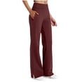 thumbnail image 1 of Paiwinds Women's Sport Casual Solid Color Yoga Pants with Button Pockets, High Rise Elastic Waist, Stretchy Skinny Fit Leggings, Breathable, Multiple Colors., 1 of 9