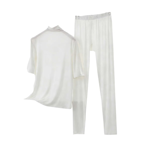 Paiwinds Women's Pajama Set - Stand-Up Collar Half Sleeve Top & Straight-Leg Pants, Cotton Blend Lightweight Sleepwear for Spring and Fall