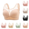 thumbnail image 1 of Paiwinds Bralette for Women Front Closure Wirefree Plus Size Breathable Mesh Comfort Everyday Underwear, Size 36BC-44BC, 1 of 9