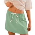 thumbnail image 1 of Paiwinds Women's Summer Fashion Solid Color Cargo Style Drawstring Maxi Skirt with Fold Detail and Pockets, Soft Stretchy Nylon Spandex for Casual Birthday, 1 of 9