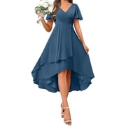 green emerald velvet dress Nmoder Women Casual Midi Semi Formal Fit and Flare 3/4 Sleeve A-line Wrap  Empire Waist Dress for Church Work Wedding Guest Cocktail Dresses Black 3XL  at Amazon Women's Clothing store