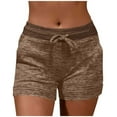 thumbnail image 1 of Paiwinds Women's Summer Solid Color Drawstring Pocket Sports Shorts, High Waist, Breathable Polyester Spandex, Active Fit Casual Shorts, Multiple Colors., 1 of 8