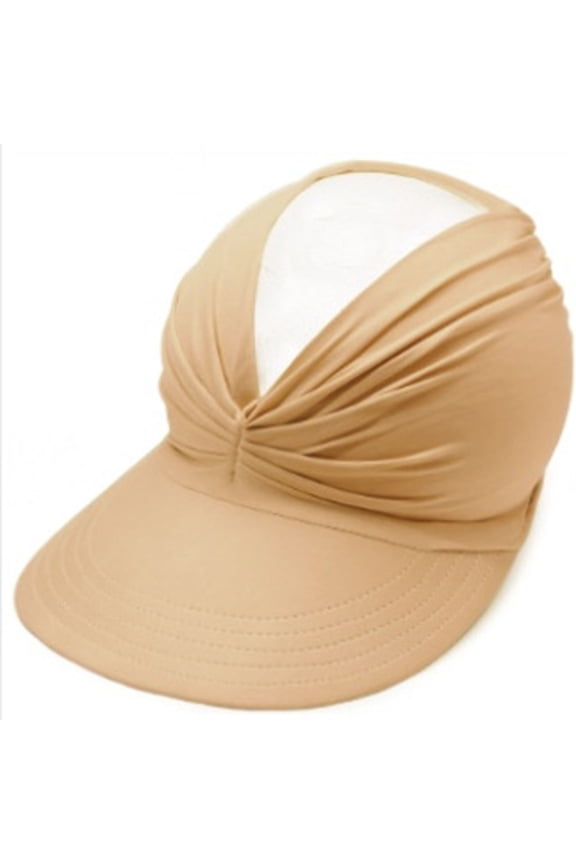 Women's Sun Visor Hat Twist Ruched Open Top Baseball Cap Ponytail Friendly Summer Beach Outdoor Sports Hat Breathable Quick Dry Adjustable Cap for Running Golf Hiking