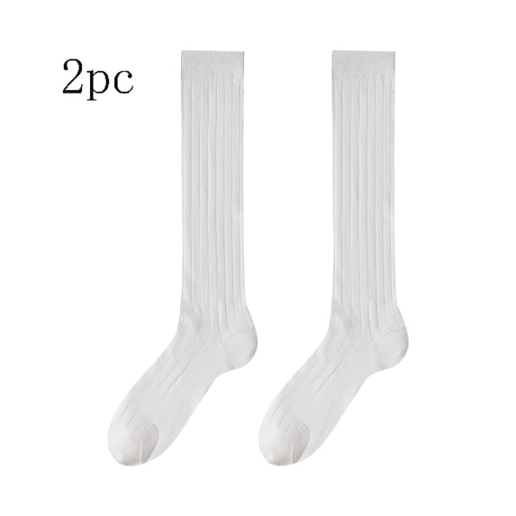 Paiwinds Women's Thin Ribbed Knee High Socks Breathable Cotton Blend Crew Socks for Spring Summer Casual Wear
