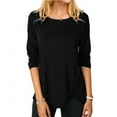 thumbnail image 1 of Paiwinds Women's Tops Long Sleeve Loose O-Neck A Line Blouse, Casual Loose T Shirts Long Sleeve Tunic Tops Black XL, 1 of 4