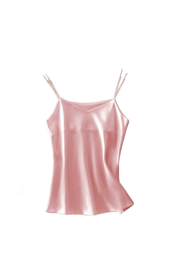Women's V-Neck Sleeveless Camisole Tank Top Casual Solid Color Blouse Soft Polyester