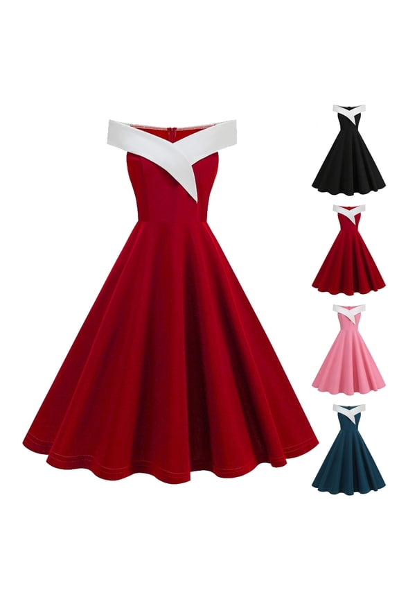 Women's Vintage Princess Party Gown, Sleeveless Solid Color Ball Gown Dress for Formal Events, Evening Occasions