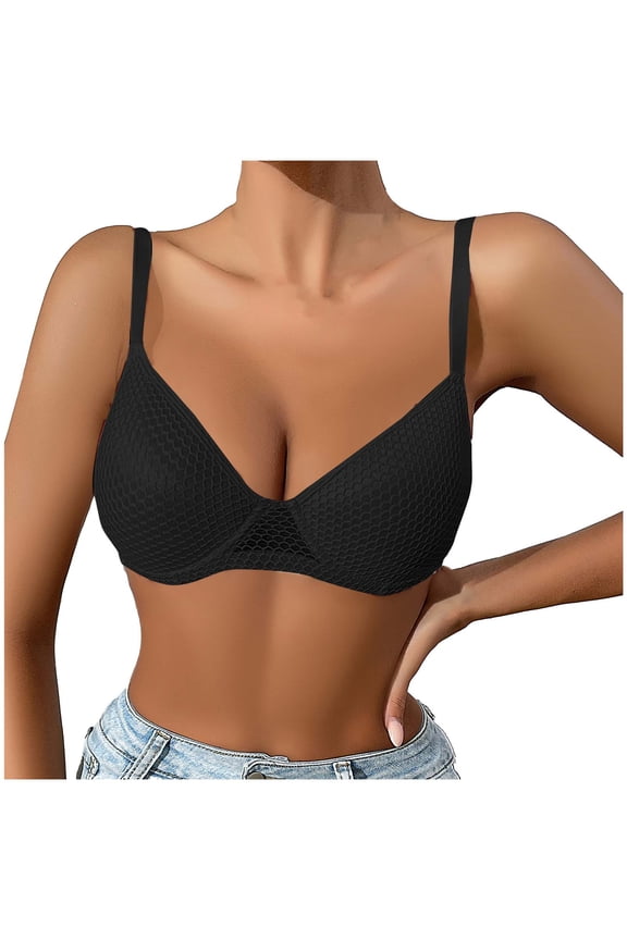 Women's Wirefree Seamless Bra, Side Support Full Coverage for Plus Size, Lifting & Gathering Everyday Comfort