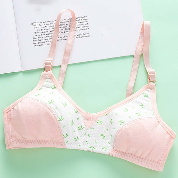 Paiyanr Children Young Girls Solid Color Bra Soft Comfortable Breathable Children Thin Style Student Bra Underwear Red