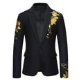 thumbnail image 1 of Paiyanr Jackets for Men Classic and Handsome Button Suit Jacket Gilding Wedding Slim Fit Suit Black, 1 of 9