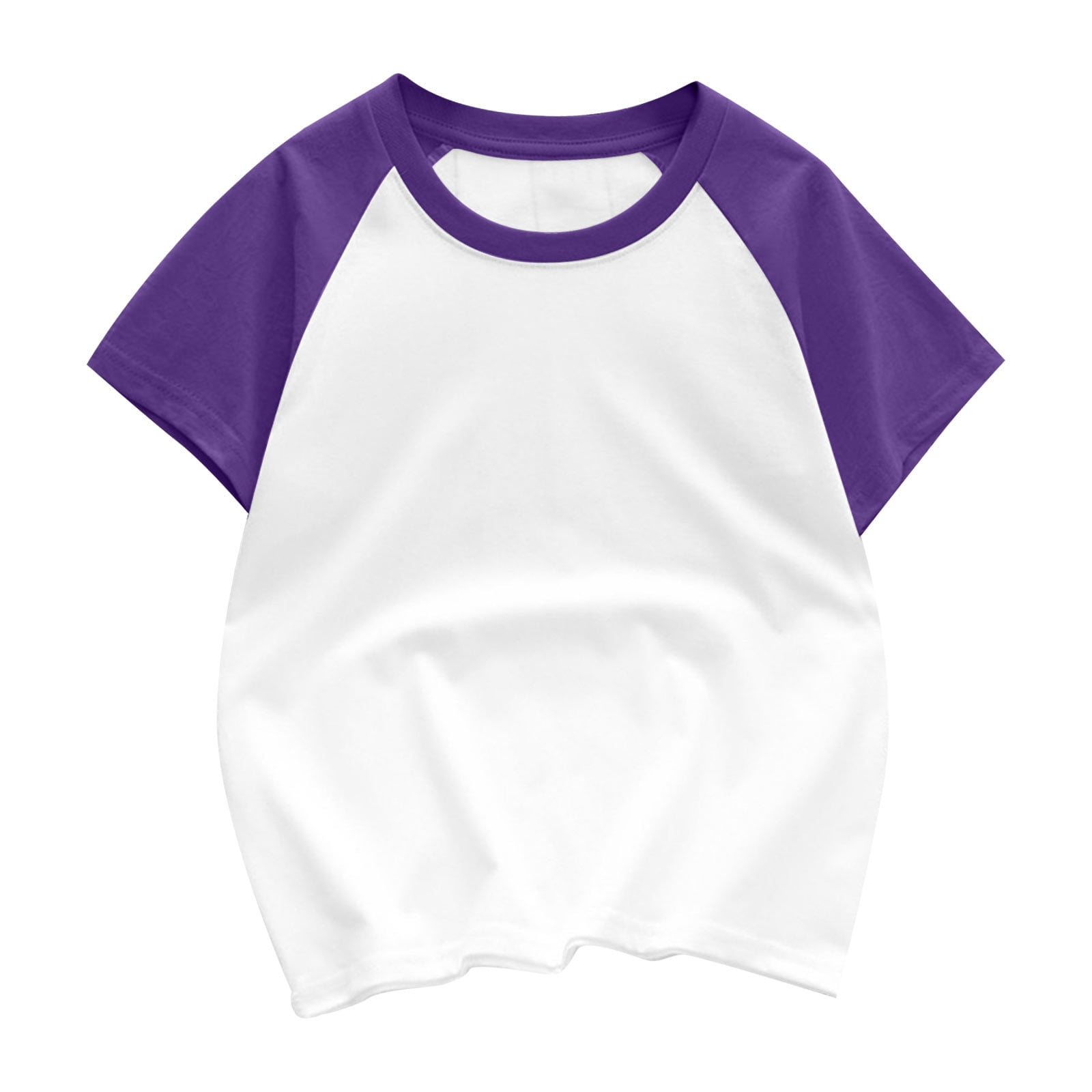 Paiyanr Kids Boys Girls Cotton Baseball Tee Solid Color Raglan Tshirt