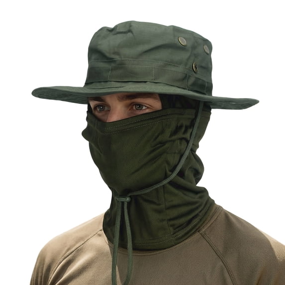 TFEOQRY Men's Cooling Balaclava Face Mask Boonie Hat Wide Brim Foldable UV Protection Fishing Outdoor Sun Hat