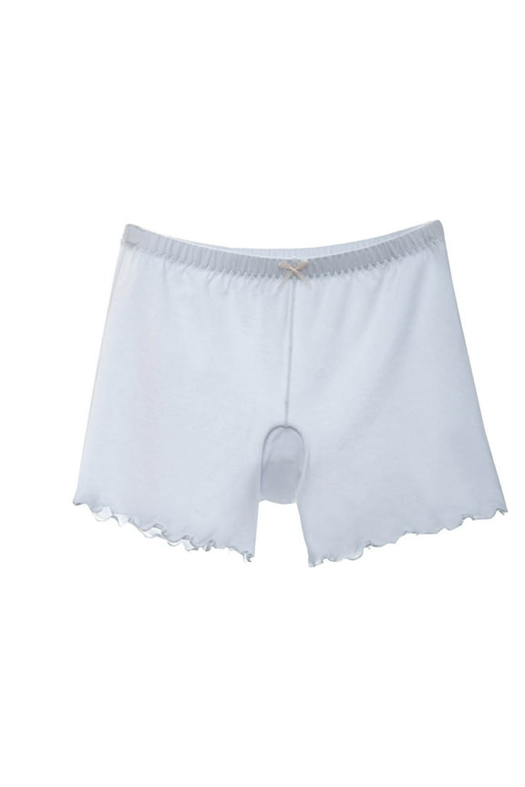 Teen Girls Solid Color Slip Shorts for Under Dress Breathable Soft Underwear Flat Corner Pants Briefs Blue