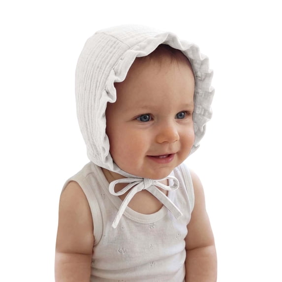 TFEOQRY Toddler Baby Bonnet Hat Ruffled Edge Breathable Cotton Adjustable Strap UV Protection Summer Sun Hat