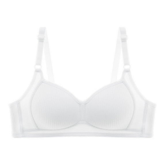 Paiyanr Tween Girls' Cotton Bras Gathered and Breathable Developmental Underwear without Steel Rings White