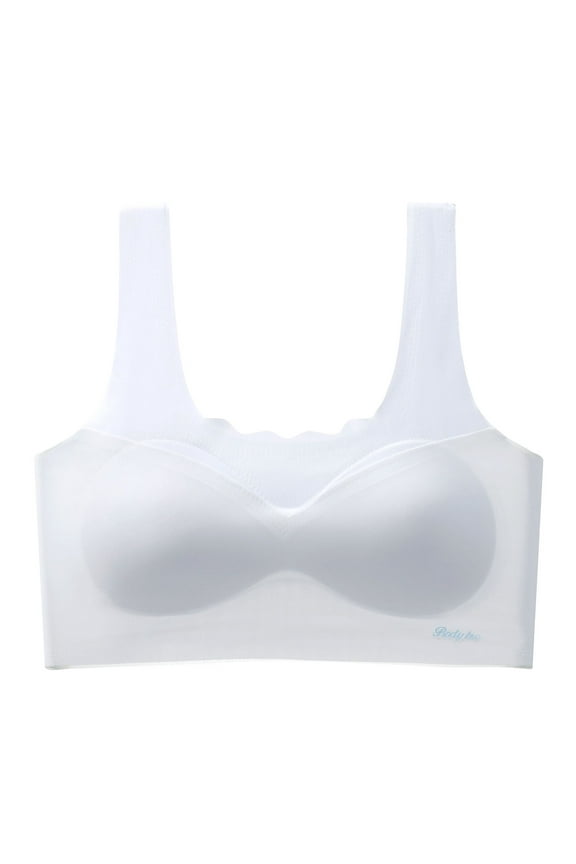 Tween Young Girls Solid Color Developmental Bra Soft Comfortable Breathable Children Thin Style Student Bra Underwear White