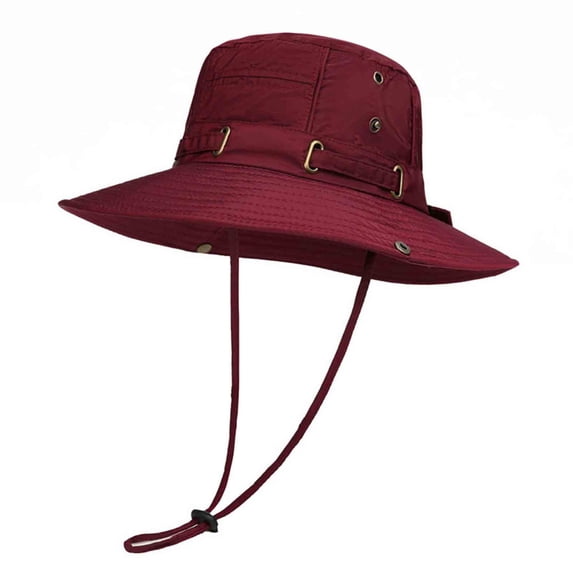 TFEOQRY Unisex Outdoor Sun Hat Wide Brim UV Protection Adjustable Strap Breathable Fisherman Hat