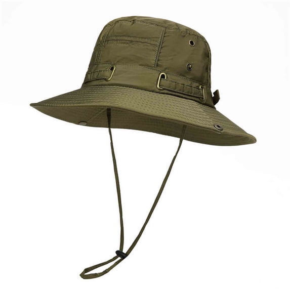 TFEOQRY Unisex Outdoor Sun Hat Wide Brim UV Protection Adjustable Strap Breathable Fisherman Hat