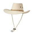thumbnail image 1 of TFEOQRY Unisex Retro Felt Cowboy Hats Wide Brim UV Protection Adjustable Strap Breathable Western Sun Hat, 1 of 7