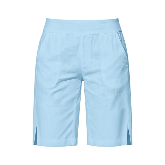 TFEOQRY Women's Bermuda Shorts Stretch High Waist Side Split Hem Chino Shorts with Pockets for Summer Daily Casual